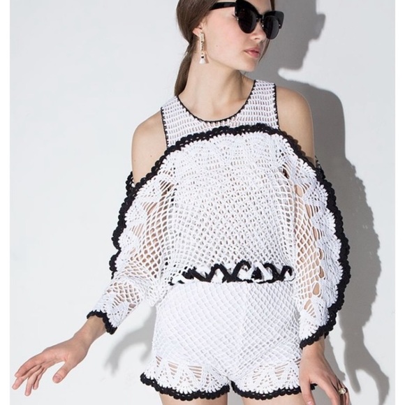 Alice McCall Pants - Alice McCall She’s Royal Crochet Knit Romper White